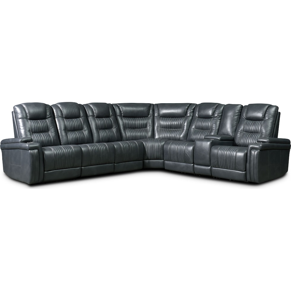 magnus gray  pc power reclining sectional   
