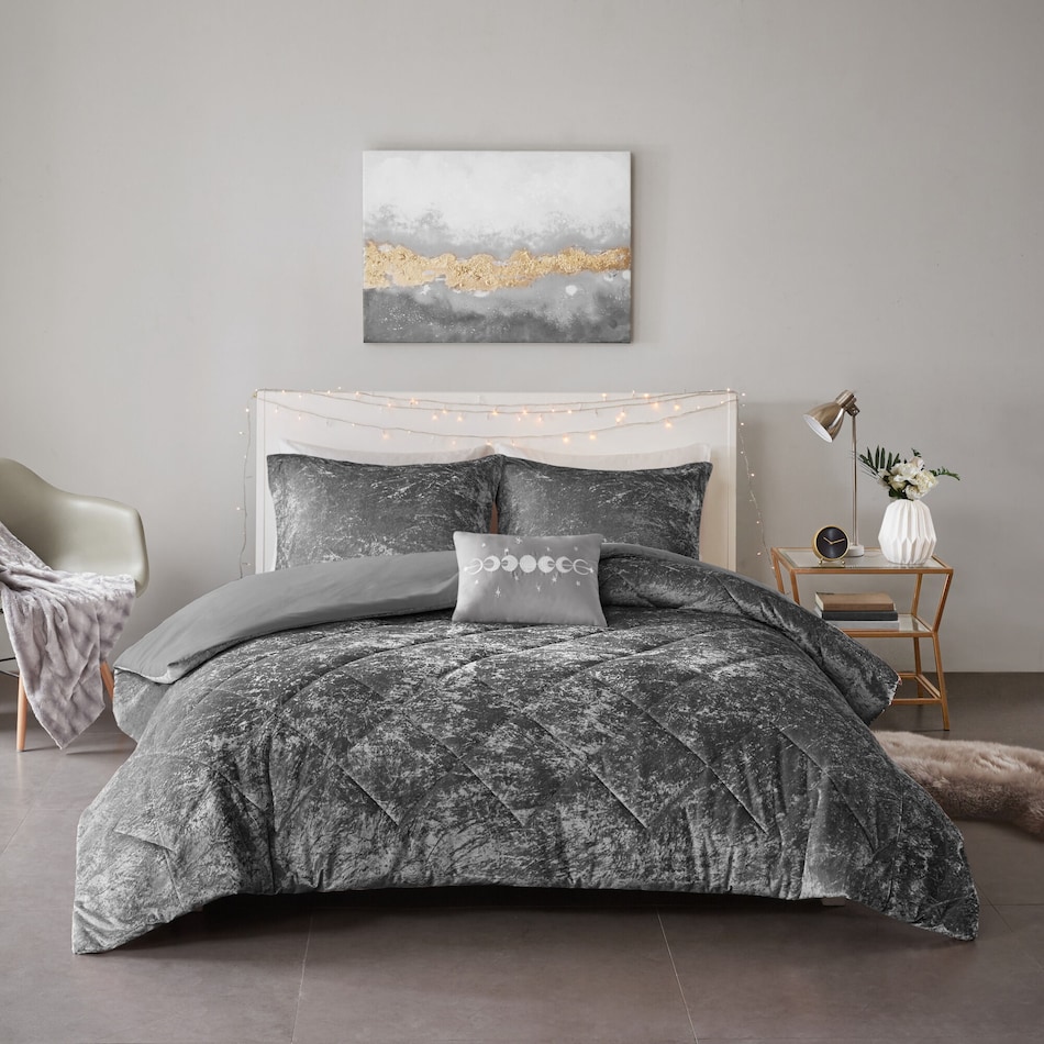 maisie gray full queen bedding set   