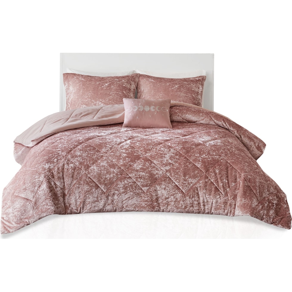 maisie pink full queen bedding set   