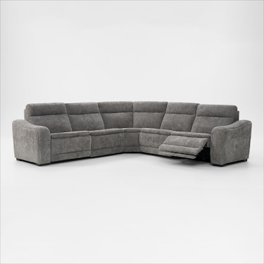 Majestic Dual-Power 5-Piece Reclining Sectional - Charcoal