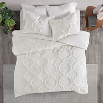 makayla white king california king bedding set   