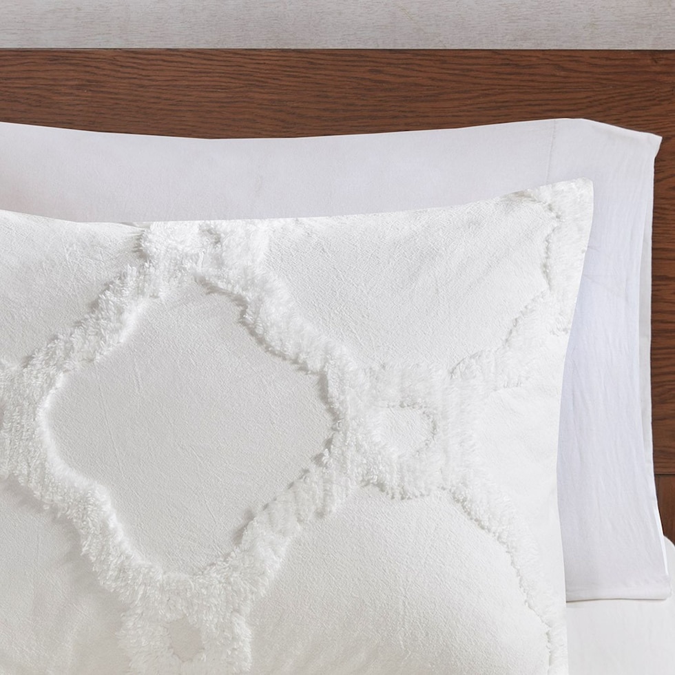 makayla white king california king bedding set   