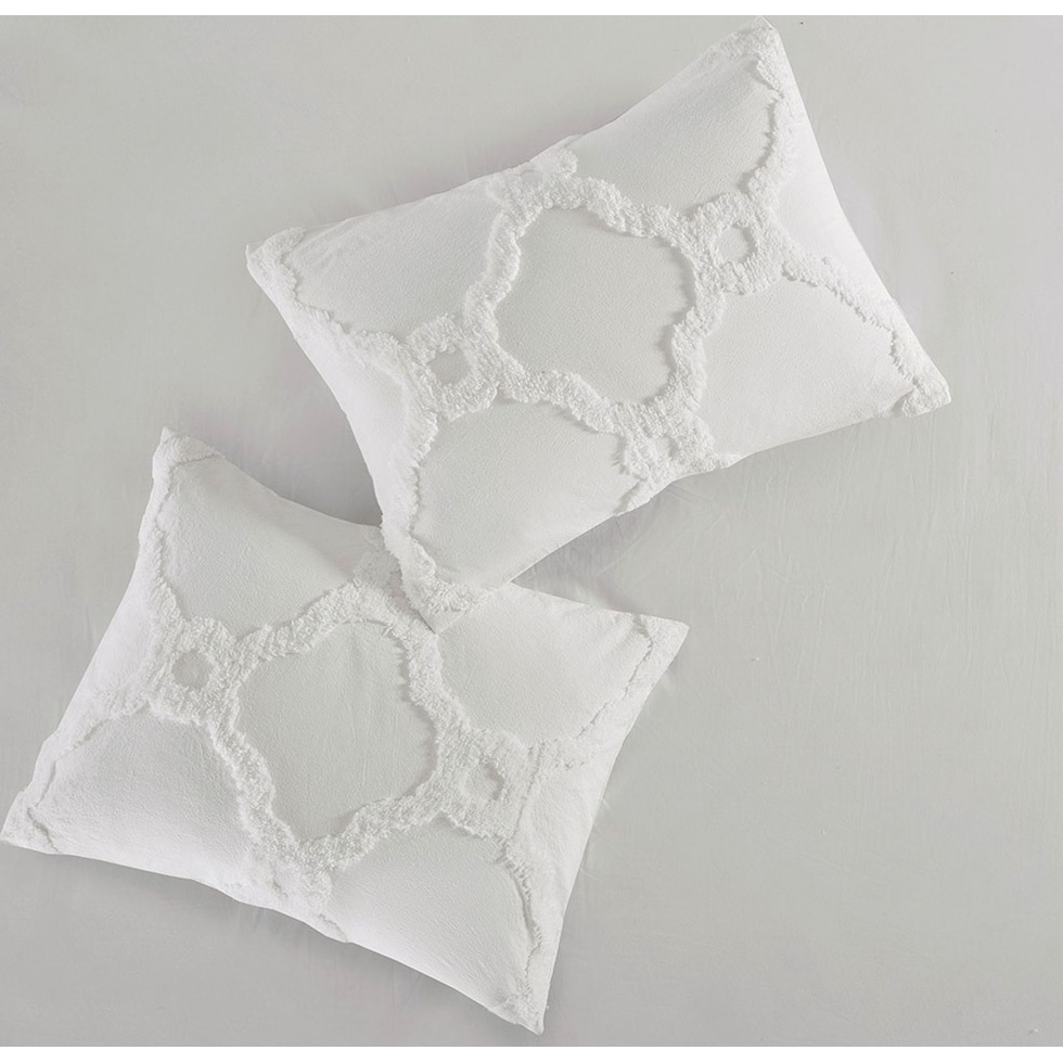 makayla white king california king bedding set   