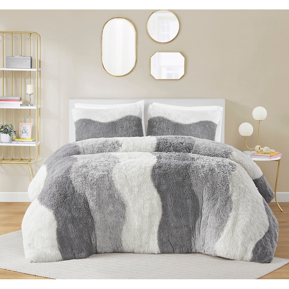 makenna gray full queen bedding set   