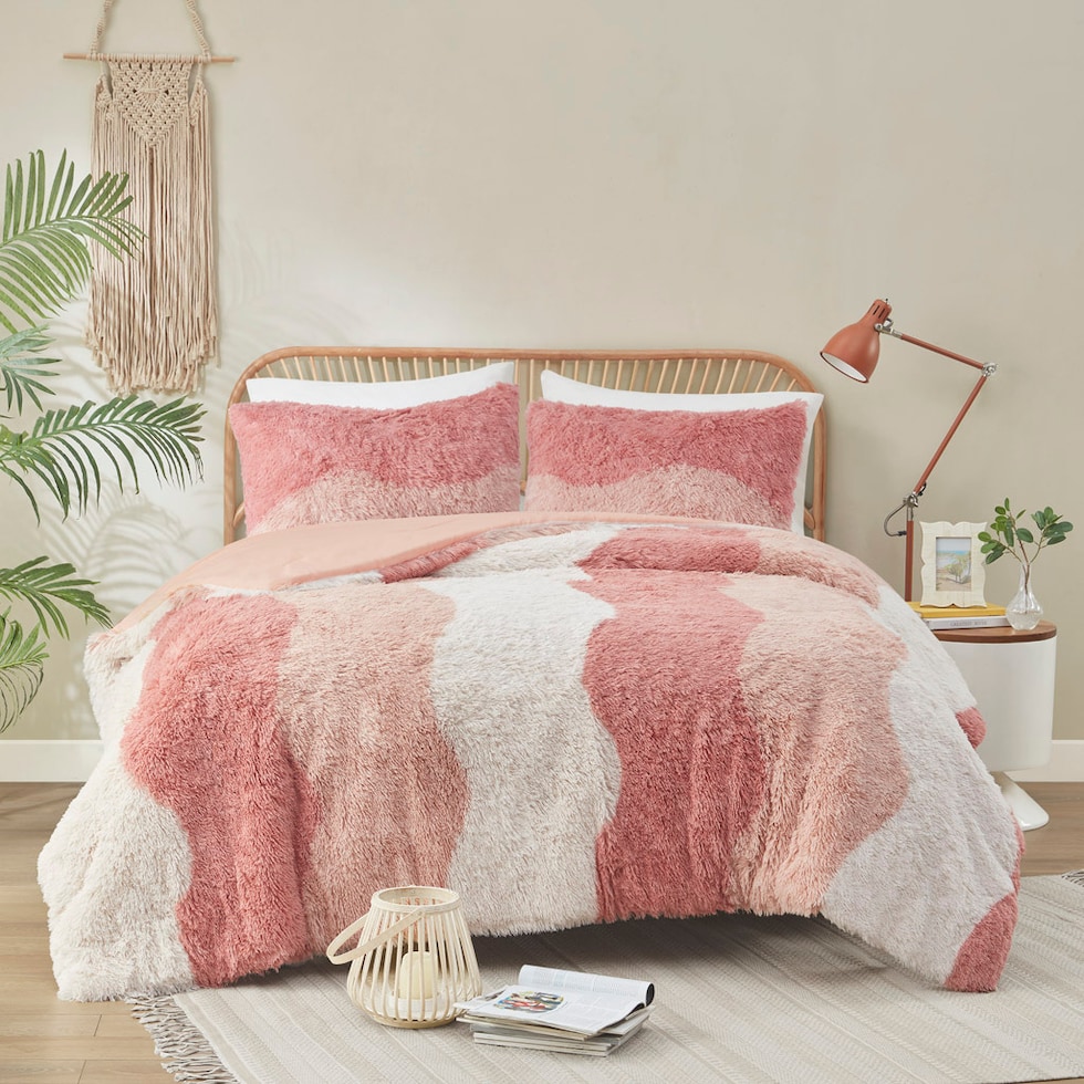 makenna pink king california king bedding set   