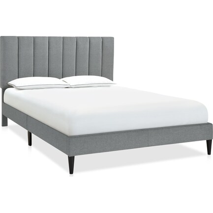 Malia Upholstered Platform King Bed - Gray