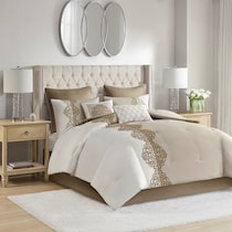 malia light brown california king bedding set   