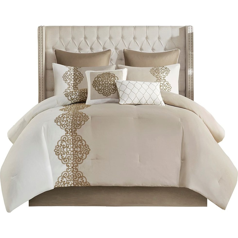 malia light brown california king bedding set   