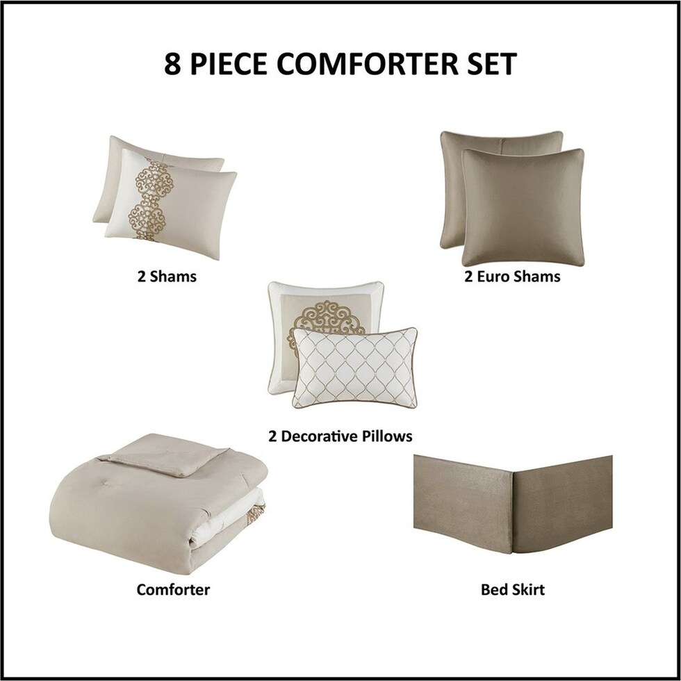 malia light brown california king bedding set   