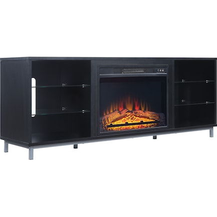 Mallorie TV Stand with Fireplace - Onyx