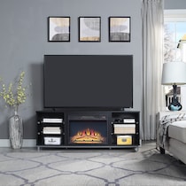 mallorie black fireplace tv stand   