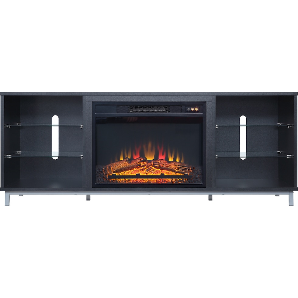 mallorie black fireplace tv stand   