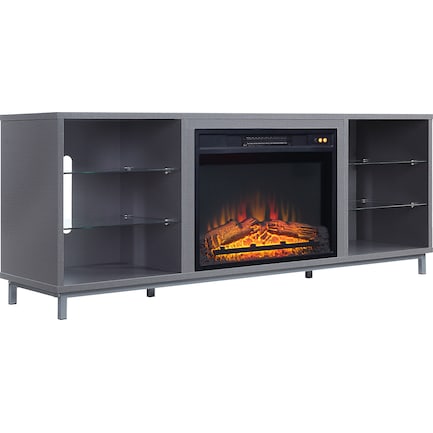 Mallorie TV Stand with Fireplace - Gray