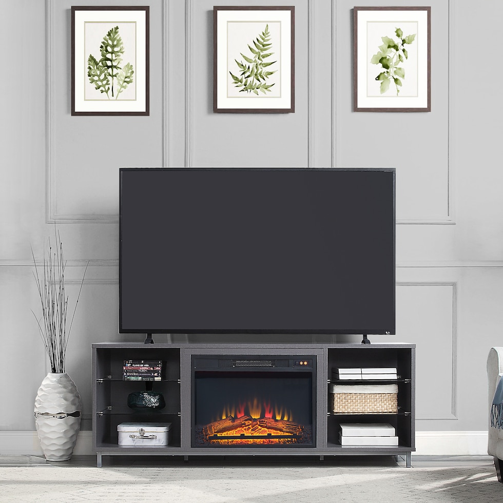 mallorie gray fireplace tv stand   
