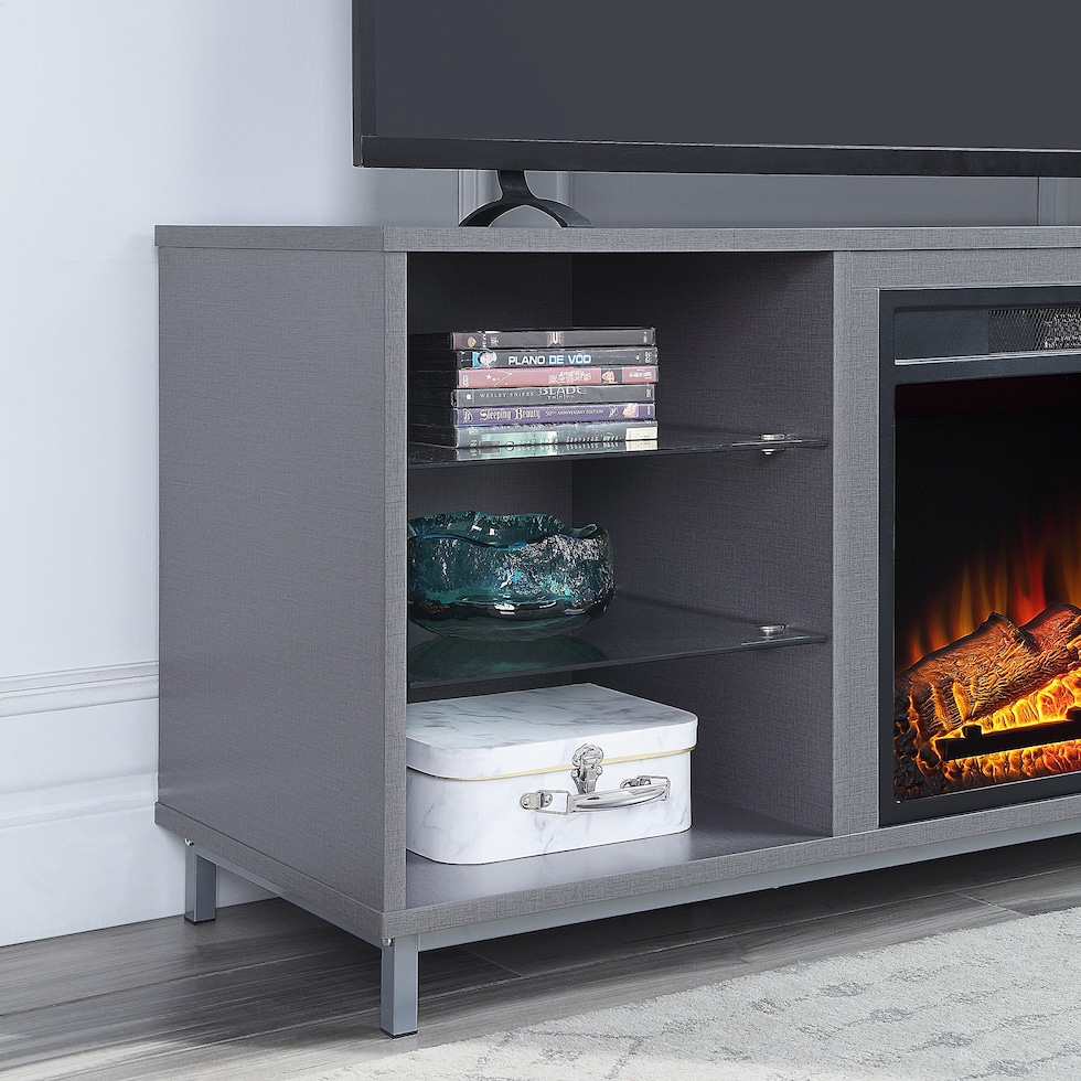 mallorie gray fireplace tv stand   
