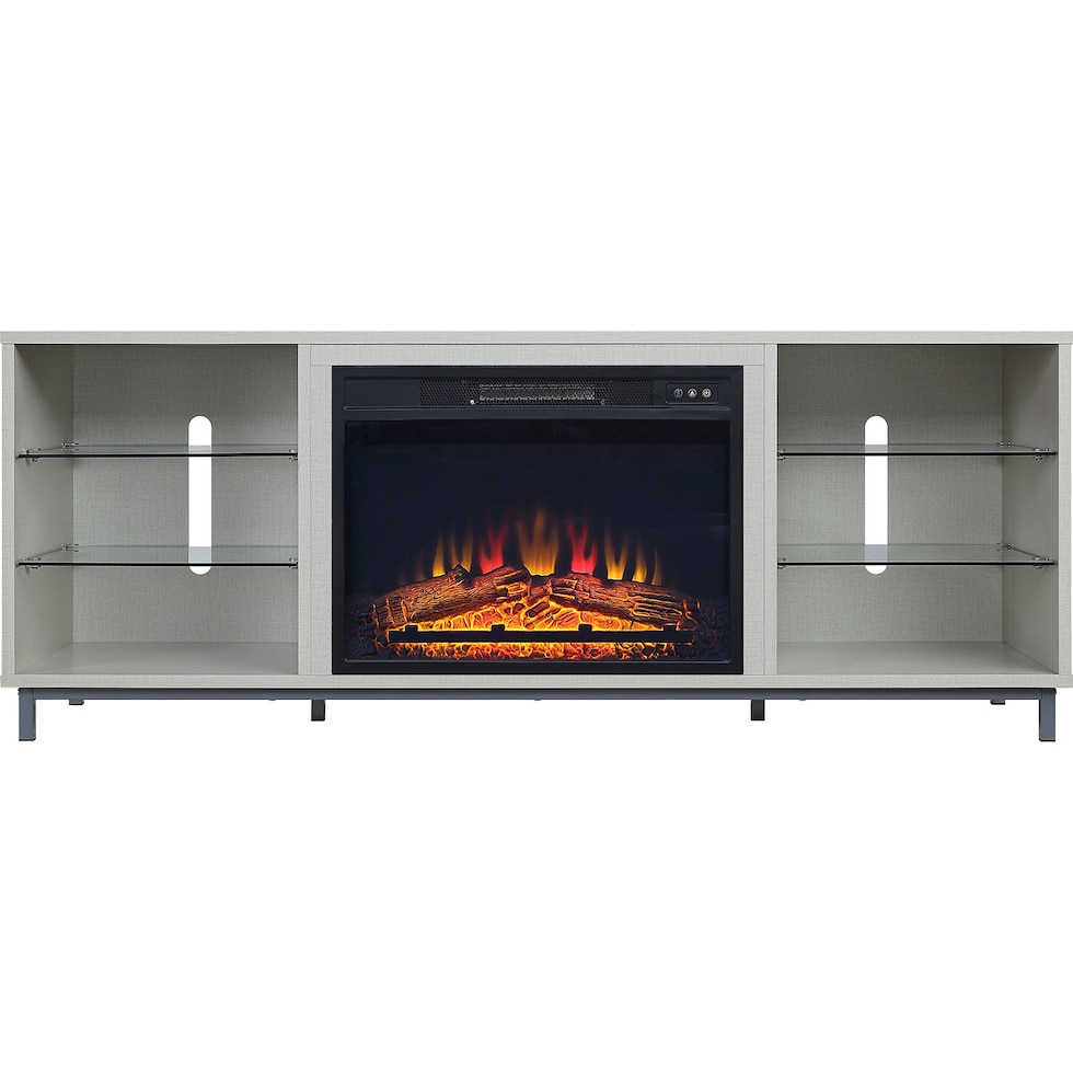 mallorie neutral fireplace tv stand   