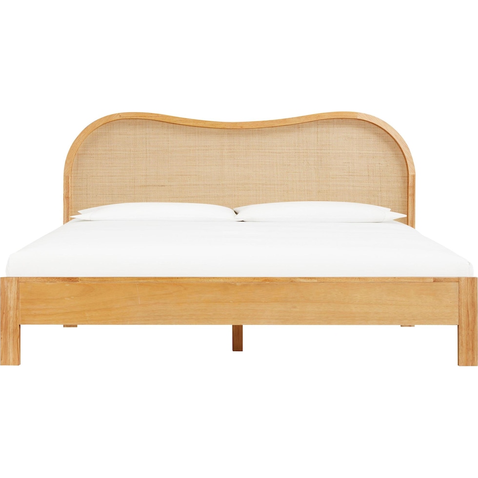 malta light brown king bed   