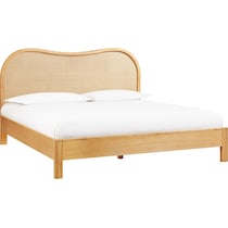 malta light brown king bed   