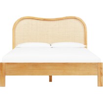 malta light brown queen bed   