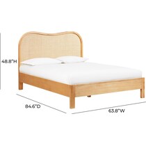 malta light brown queen bed   