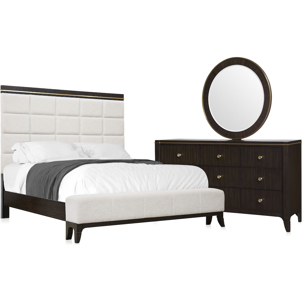 manhattan bedroom dark brown  pc queen bedroom   