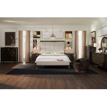 manhattan bedroom dark brown  pc queen bedroom   