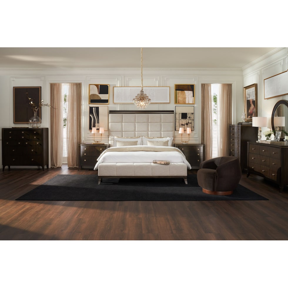 manhattan bedroom dark brown dresser and mirror   