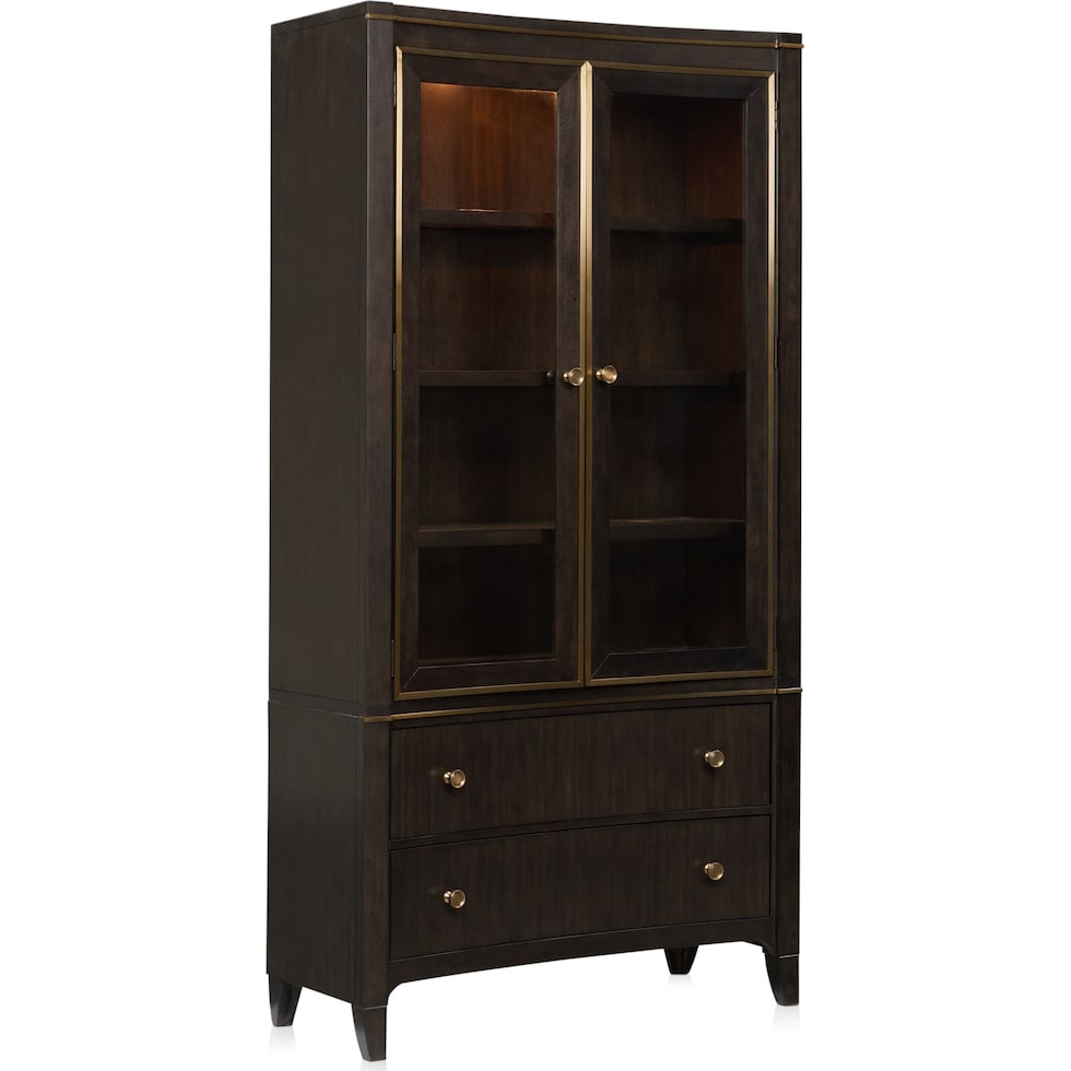 manhattan dining dark brown display cabinet   