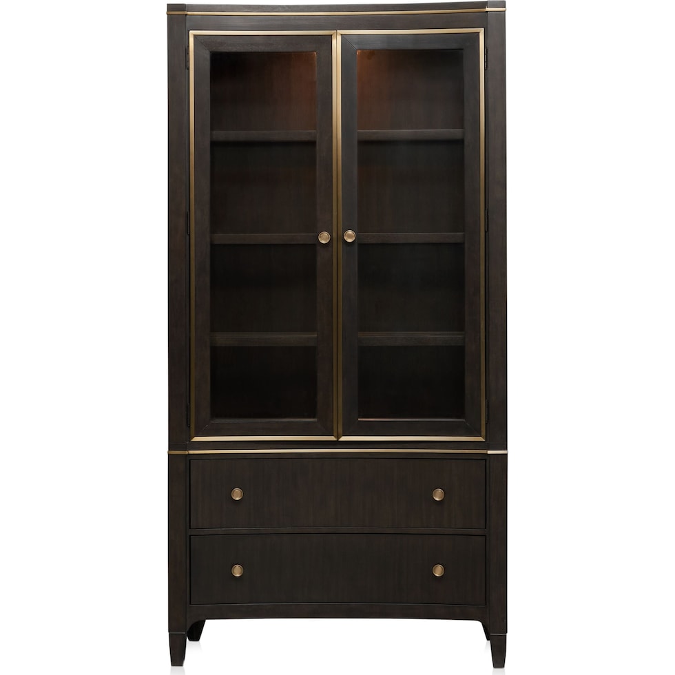 manhattan dining dark brown display cabinet   