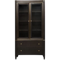 manhattan dining dark brown display cabinet   