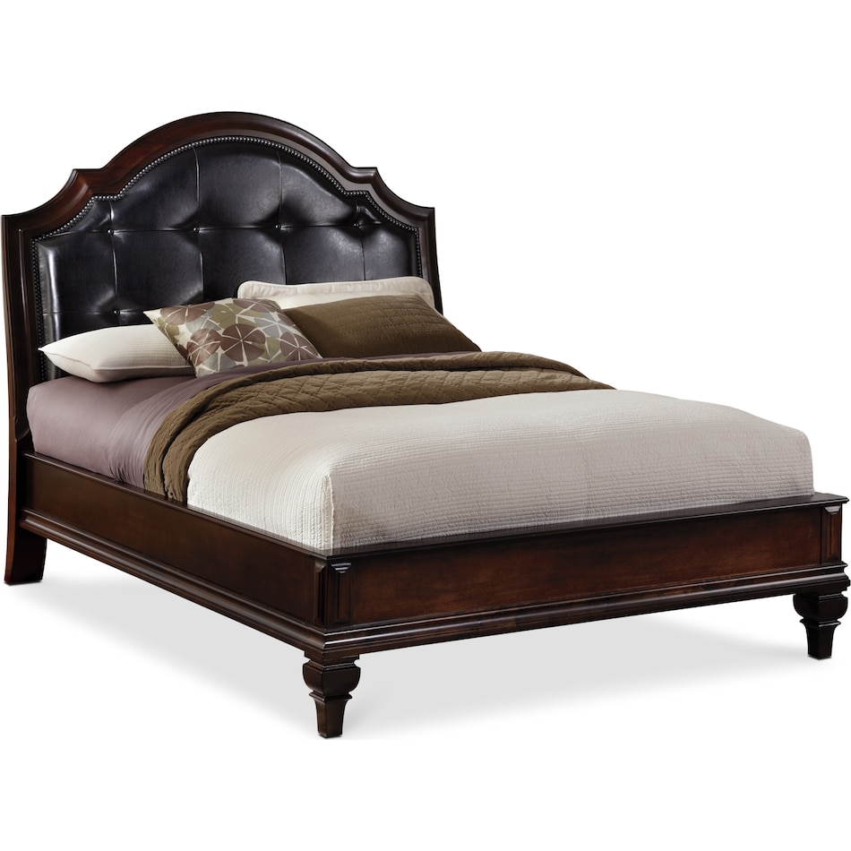 manhattan dark brown queen bed   
