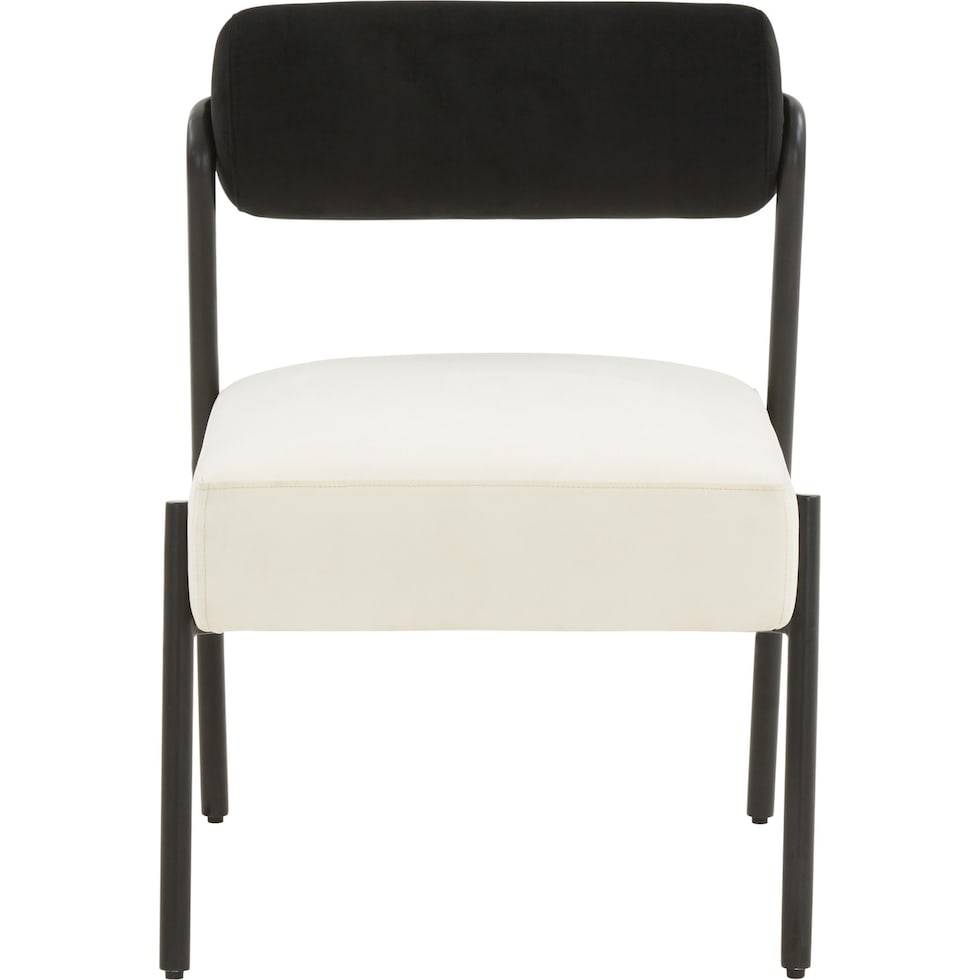 manolo black cream accent chair   