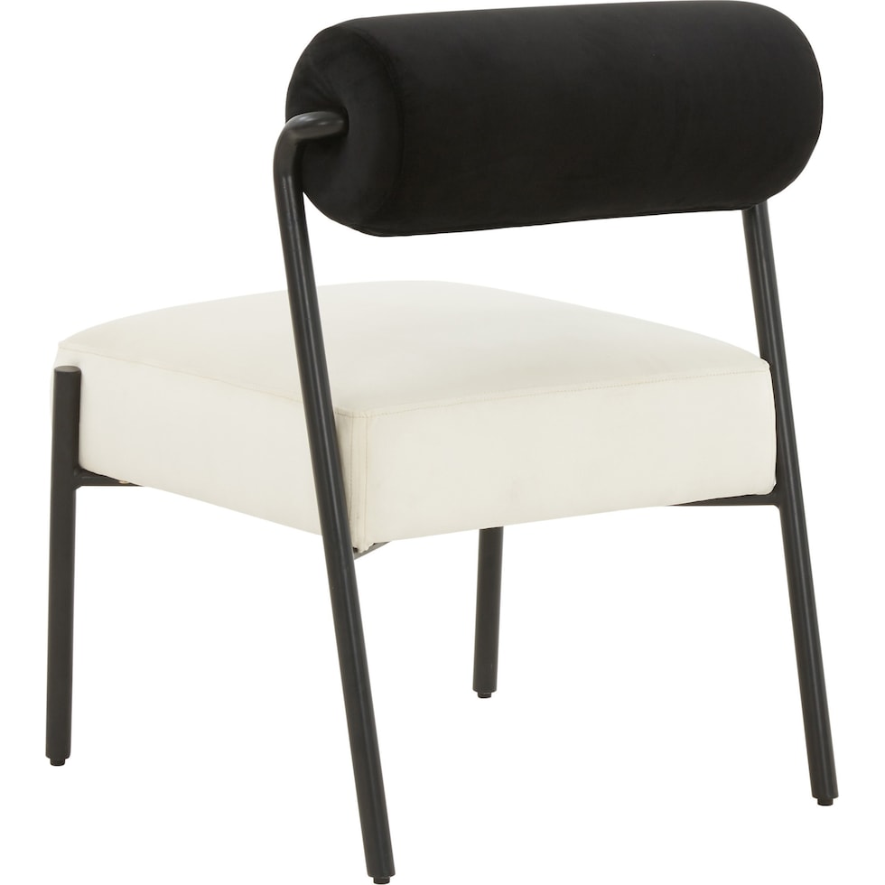 manolo black cream accent chair   