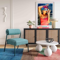 manolo green teal accent chair   