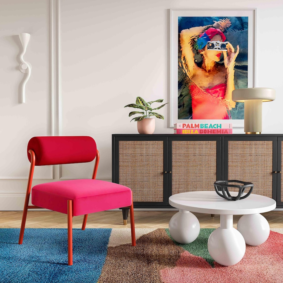 manolo pink accent chair   