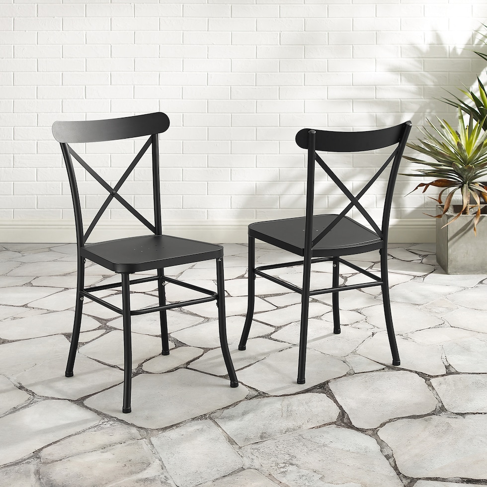 manteo black outdoor chair set   