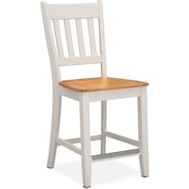 maple and white counter height chair   