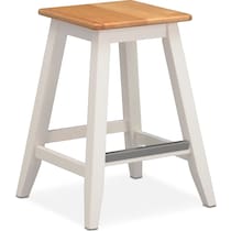 maple and white counter height stool   