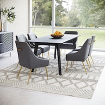 marcel gray gold dining chair   