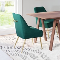 marcel green gold dining chair   