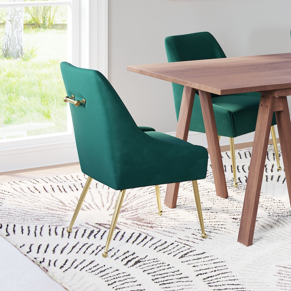 marcel green gold dining chair   