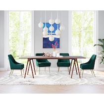 marcel green gold dining chair   