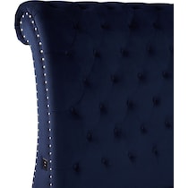 marcella blue queen upholstered bed   