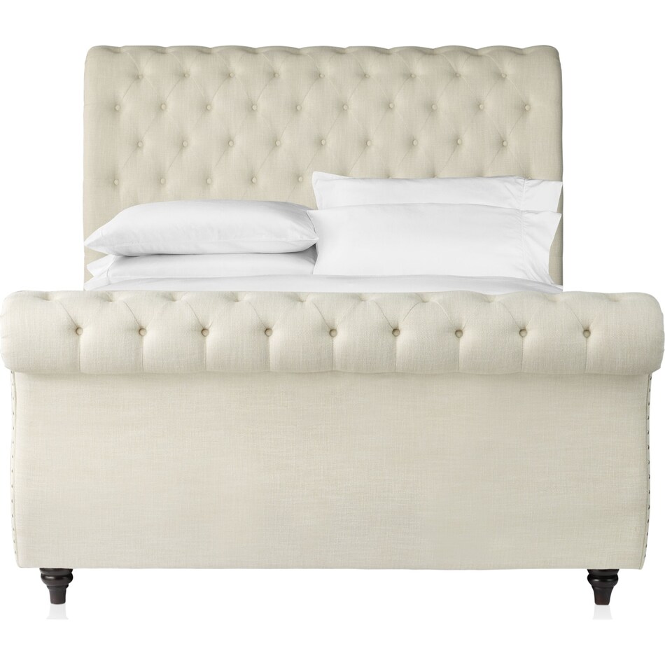 marcella light brown king upholstered bed   