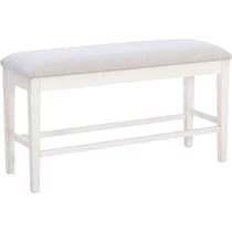 marcum white counter height bench   