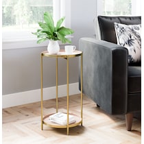 margot white gold side table   