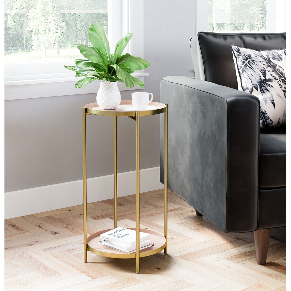 margot white gold side table   