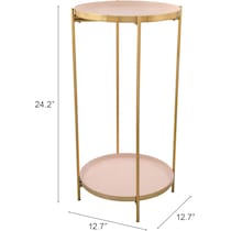 margot white gold side table   