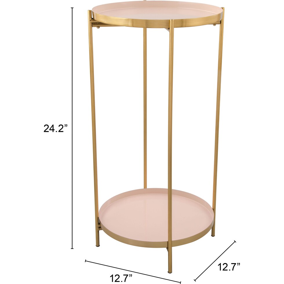 margot white gold side table   
