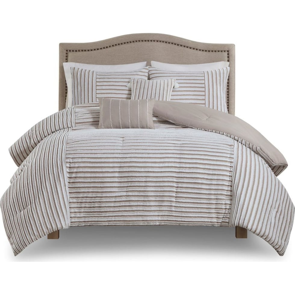 mariana light brown full queen bedding set   